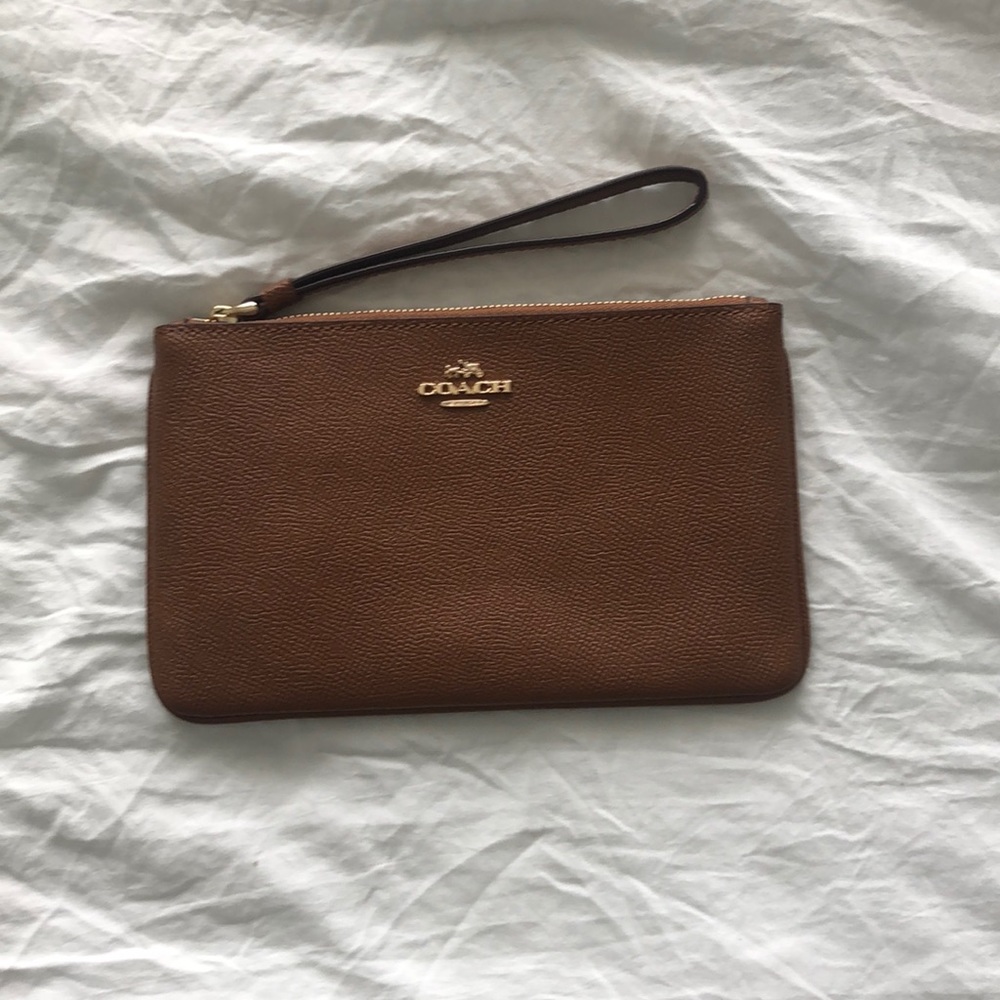 Tan Coach Wristlet